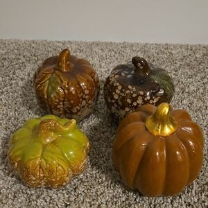 Ceramic Pumpkin Decor Set